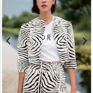 Horses Atelier cropped zebra velveteen jacket.